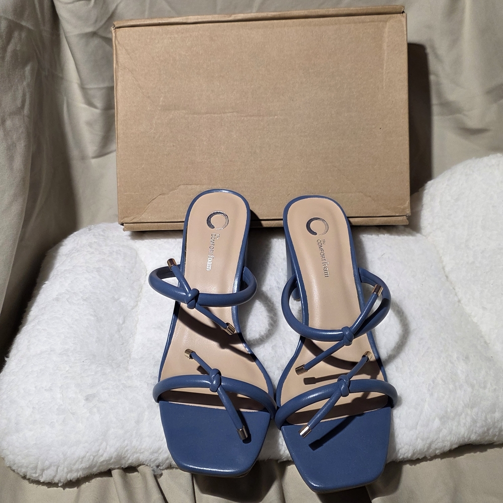 Blue Strappy Knot Sandals -8.5